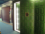 Silvelox garage door with wicket door inset